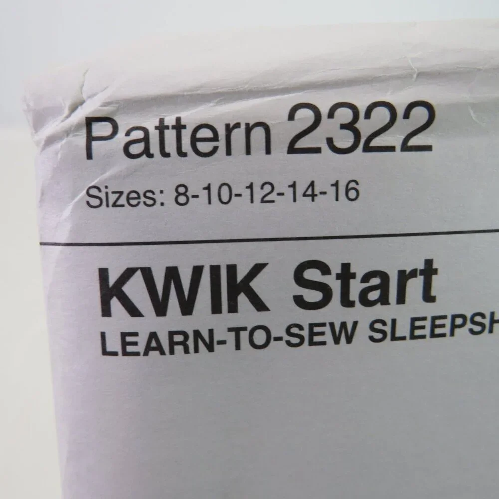 Kwik Sew 2322 sewing pattern sleepshirt, pillowcase EASY UNCUT night